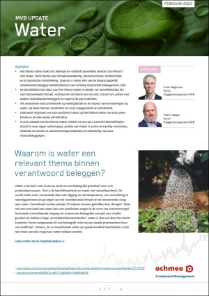 Whitepaper Achmea IM - De relevantie van Water binnen MVB - Achmea IM MVB update